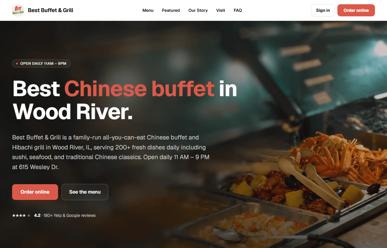 Best Buffet & Grill homepage