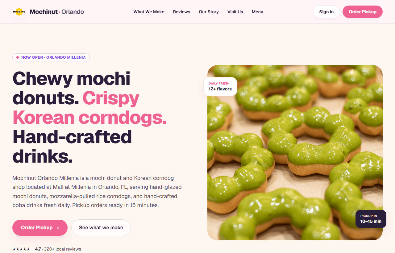 Mochinut Orlando Millenia homepage